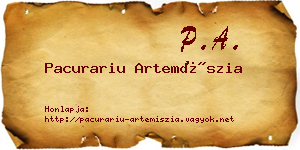 Pacurariu Artemíszia névjegykártya
